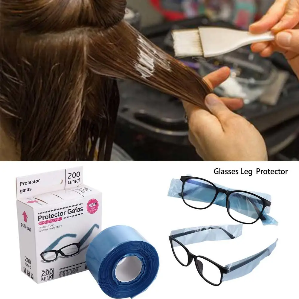 

Hair Styling Salon Cap Plastic Hair Dyeing Hair Coloring Tool Glasses Frame Cover Glasses Leg Cover Sleeves Protector