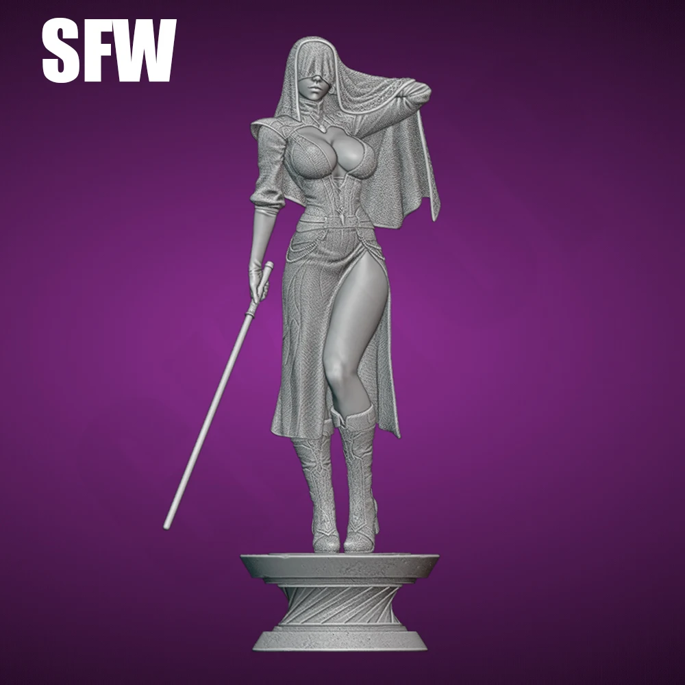 Figura de resina de guerrero alienígena NSFW, juguete Sexy sin pintar, muñeca GK sin montar, montaje de impresión 3D, estatua de reducción en miniatura, 1/24