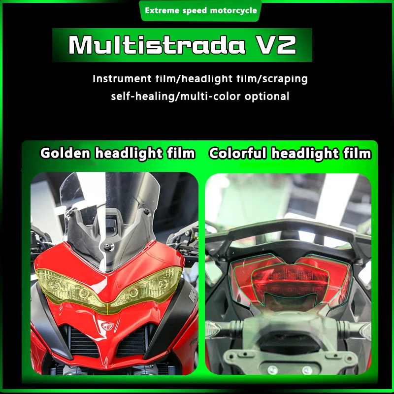 

Suitable for the modification of 22 Ducati Multistrada V2 smoked instrument headlights, tail light film, transparent protective