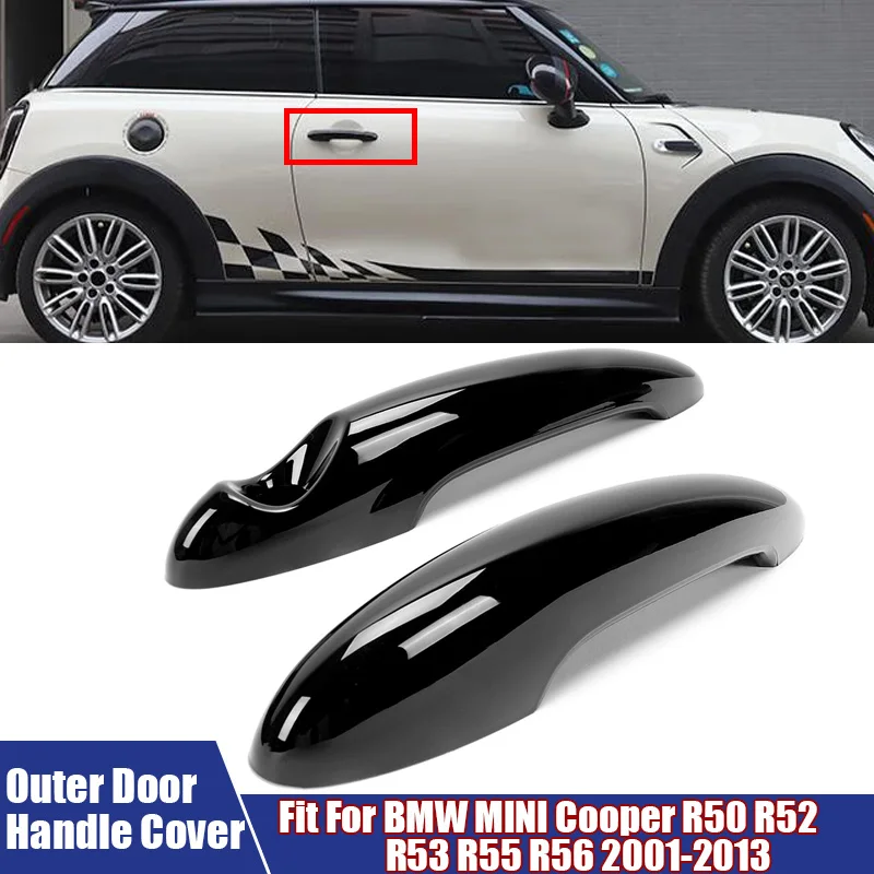 Black Car Door Handle Covers Fit For BMW MINI Cooper R50 R52 R53 R55 R56 2001-2013 Car Accessories Outer Door Handle Trim Covers