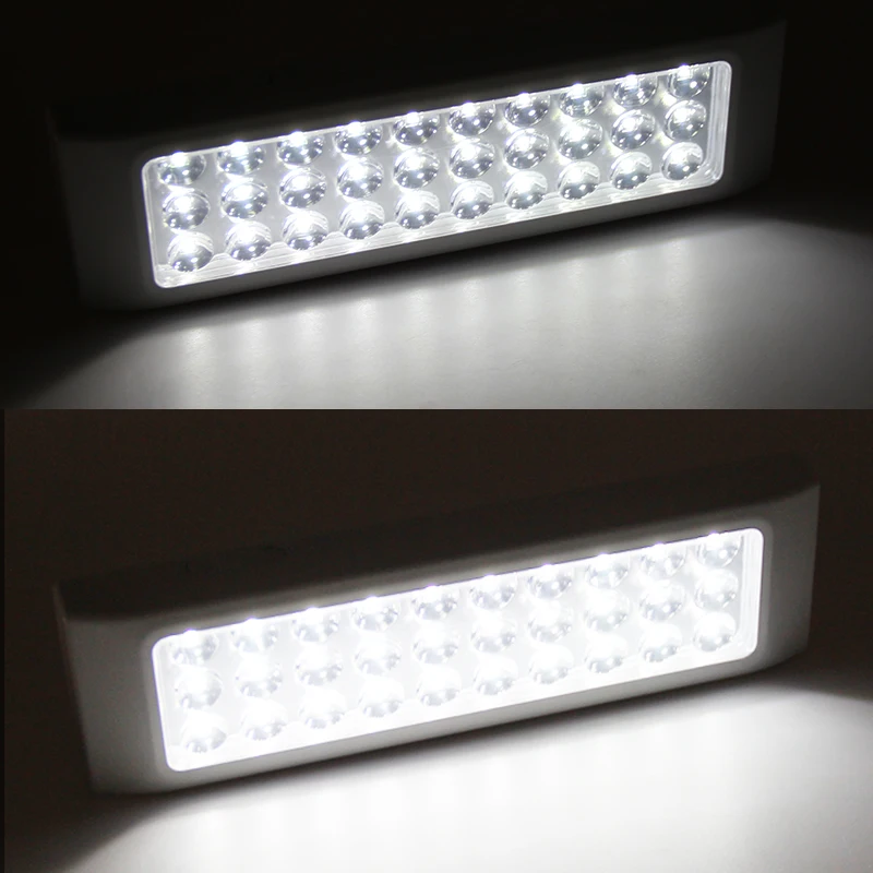 Luz de emergencia multifunción recargable, lámpara LED de seguridad, 2 modos para el hogar, campamento, iluminación de emergencia al aire libre para pérdida de energía, 30LED