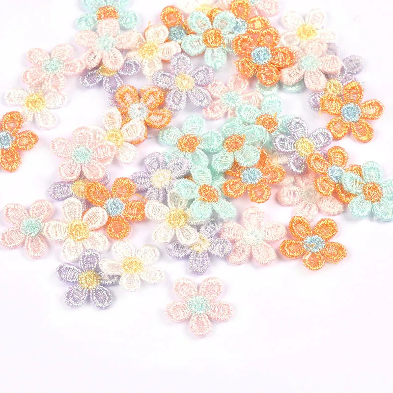 

30Pcs 21mm Random Mixed Colorful Flower Embroidered Appliques Patch For DIY Clothes Sewing Supplies Handmade Bag Hat Decor c3777