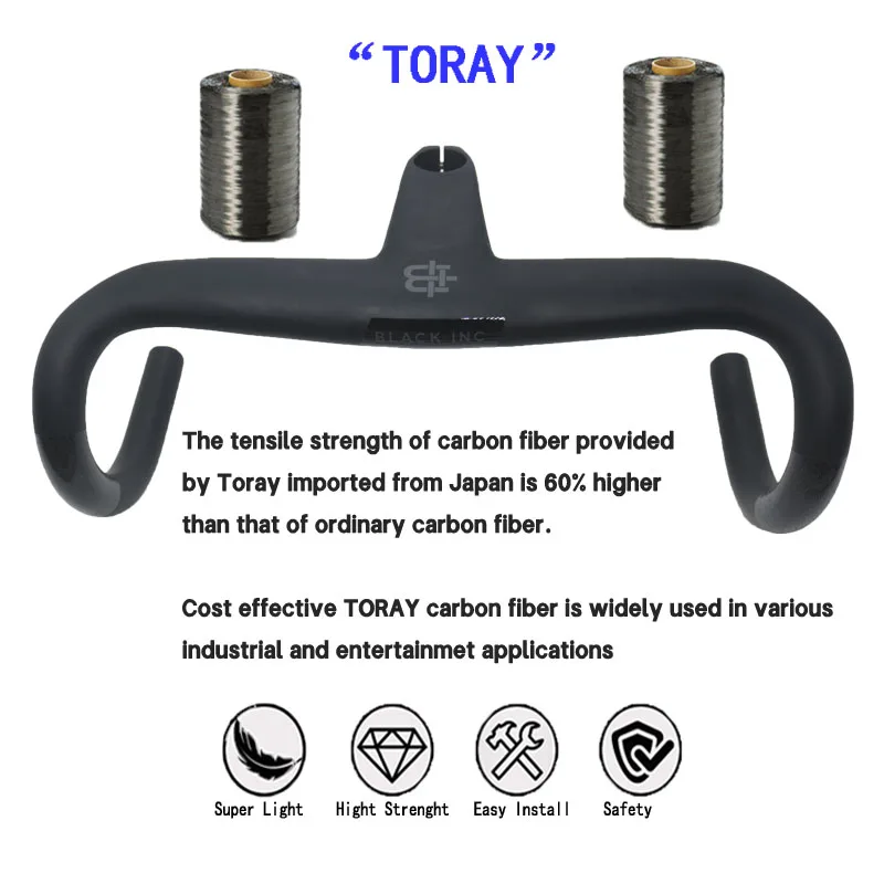 أسود INC T1000 الطريق الكربون المقود 28.6 مللي متر المتكاملة المقود الطريق الدراجة 80-120 مللي متر الدراجات إطار دراجة شوكة أجزاء