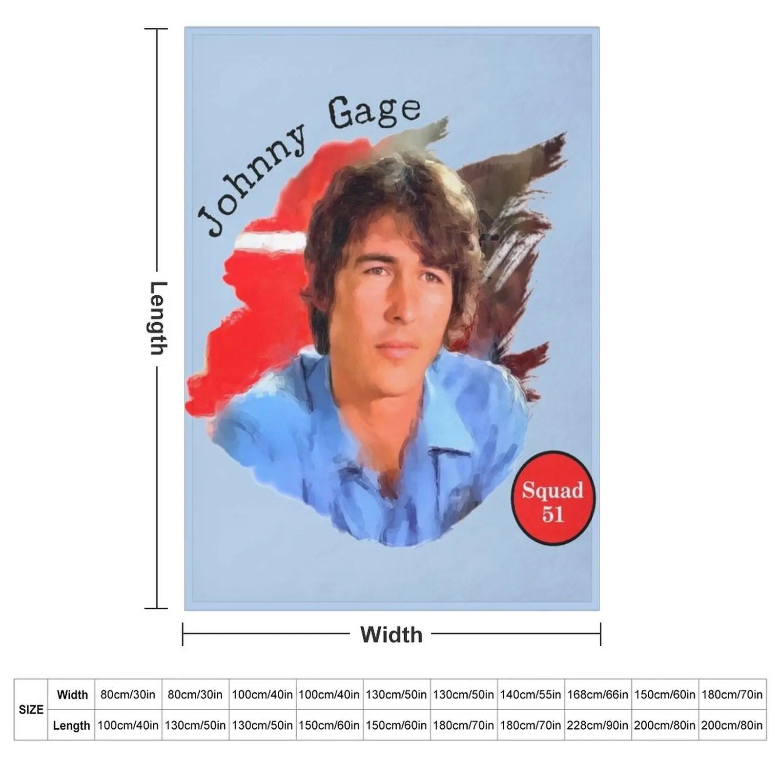 Johnny Gage TV Show Emergency! Throw Blanket couch cozy soft plush fuzzy picnic outdoor blanket