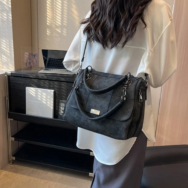

High Quality Leather Messenger Bag For Ladies, Designer Crossbody Shoulder Purse Elegant Tote Handbag Women Luxury