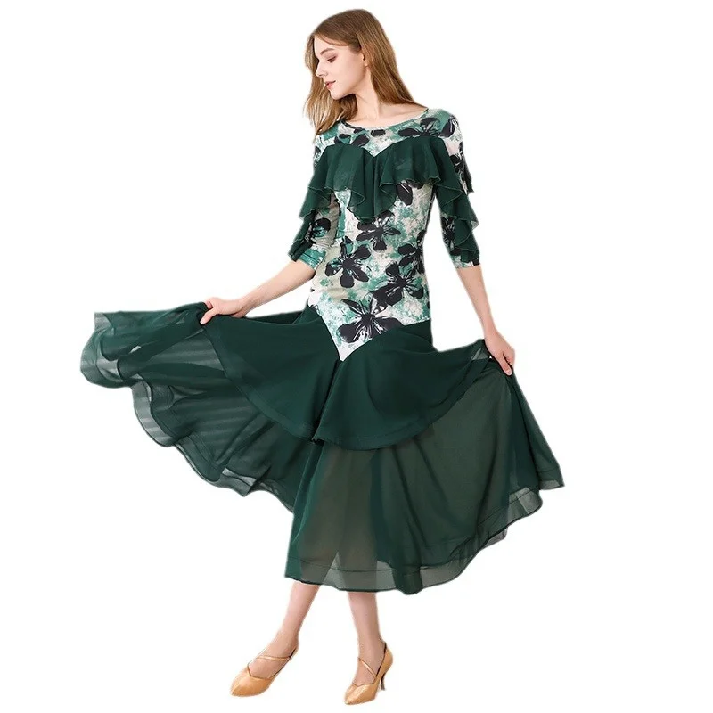 ODBD1382 ホットセール高品質パフォーマンスウェア女性用社交ダンス競技ドレス