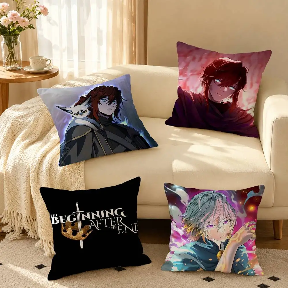T-The Beginning After The E-End Pillow Case Square Double-Sided Sofa Cushion Cover Bedroom Bedside Pillow