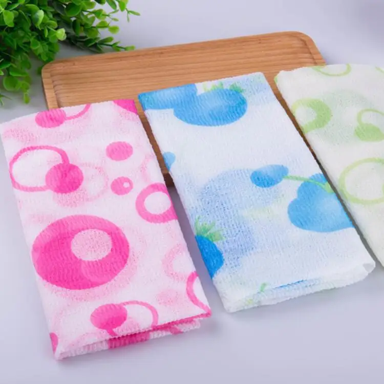 1PC 30x90cm Nylon Wash Cloth Bath Towel Beauty Body Skin Exfoliating Shower Bathroom Washing