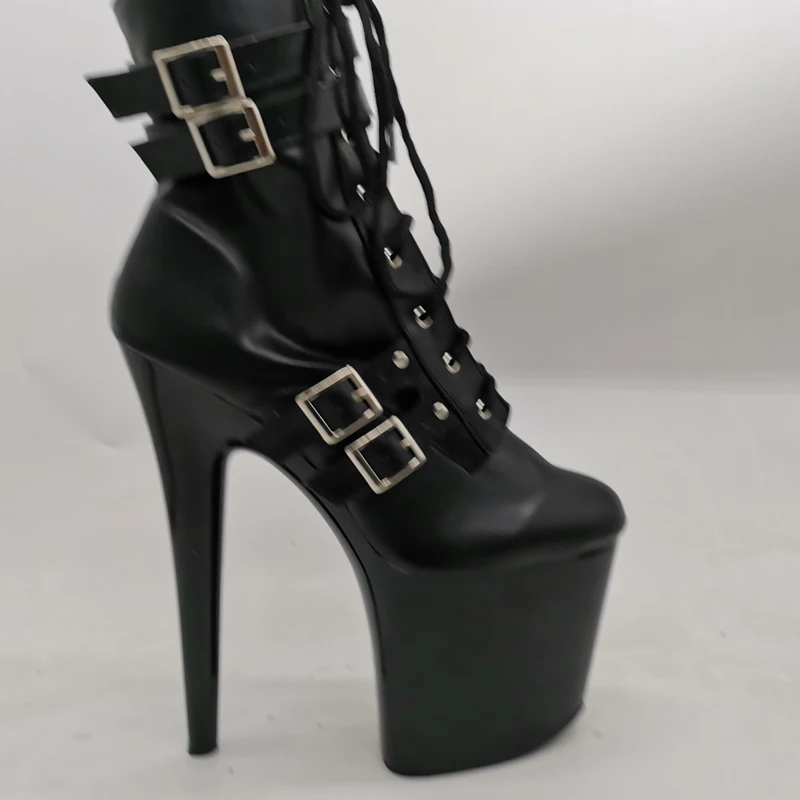 LAIJIANJINXIA New 20CM/8inches PU Upper Sexy Exotic High Heel Platform Party Women Boots Pole Dance Shoes C095