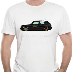 Fashion Summer White Round Neck Golf Gti Black Mk2 T-shirt Men's Casual O-Neck Tops 100% Cotton European Size XS-5XL Tee Shirts