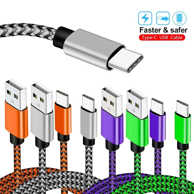 3M USB A zu Typ C Kabel Datum Sync 3A Schnelle Lade Handy Ladegerät USB Adapter Nylon geflochtene Kabel Kabel Für Xiaomi Huawei