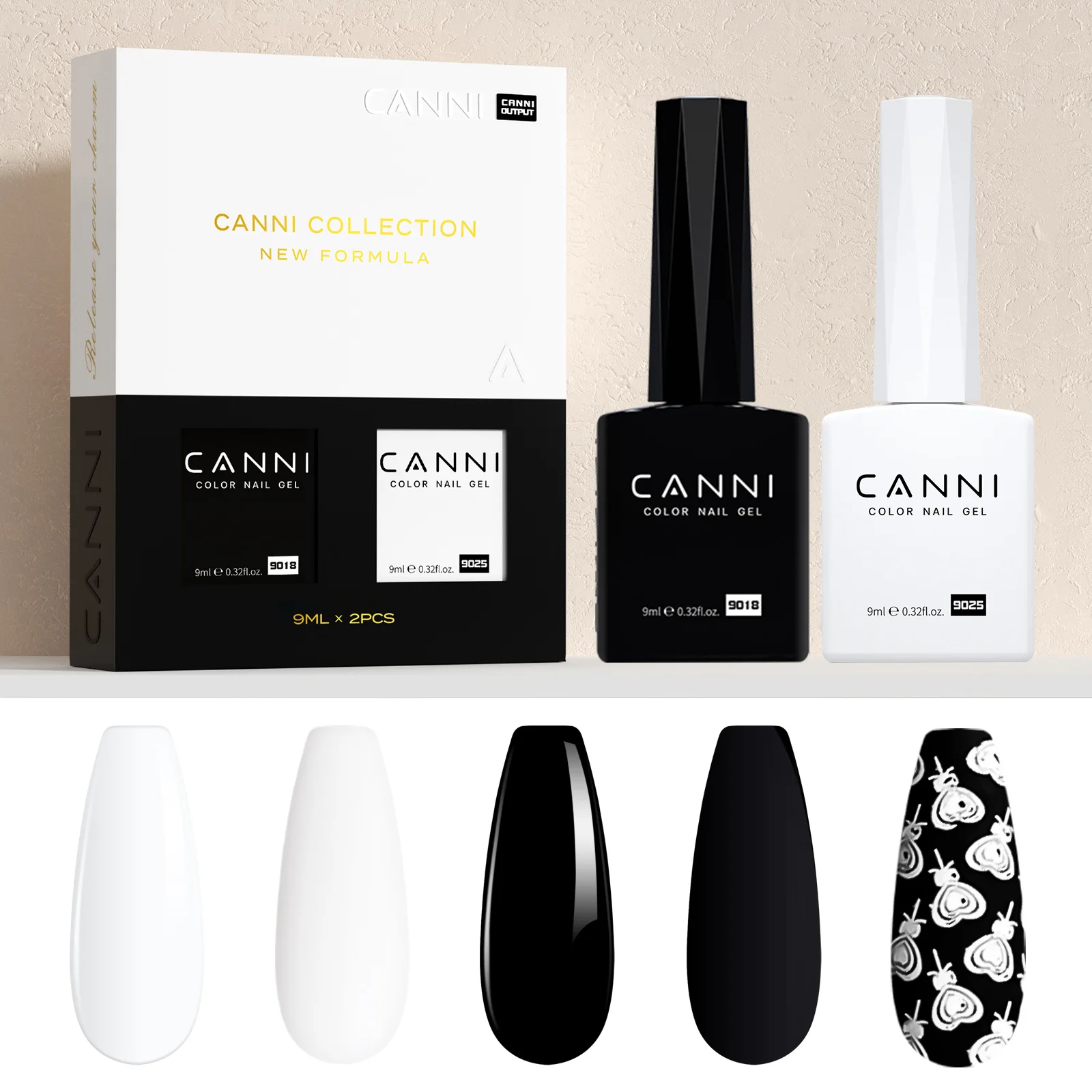 2 Stück*9ml CANNI HEMA FREE Diamond Top Coat PH-Bond zum Dehydrator Semi-Permanent Nagel-Gel-Lack Abziehbarer UV-LED-Gel-Nagellack – Detail 4