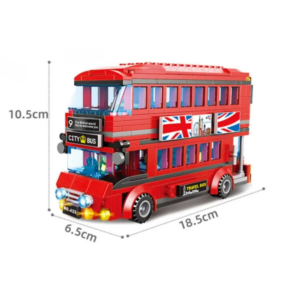 City Technical Yellow Delivery Transport Truck ‌ Bausteine Grün Blau Bus Station Modell Spielzeug für Kinder Urlaub Geschenke – Detail 3