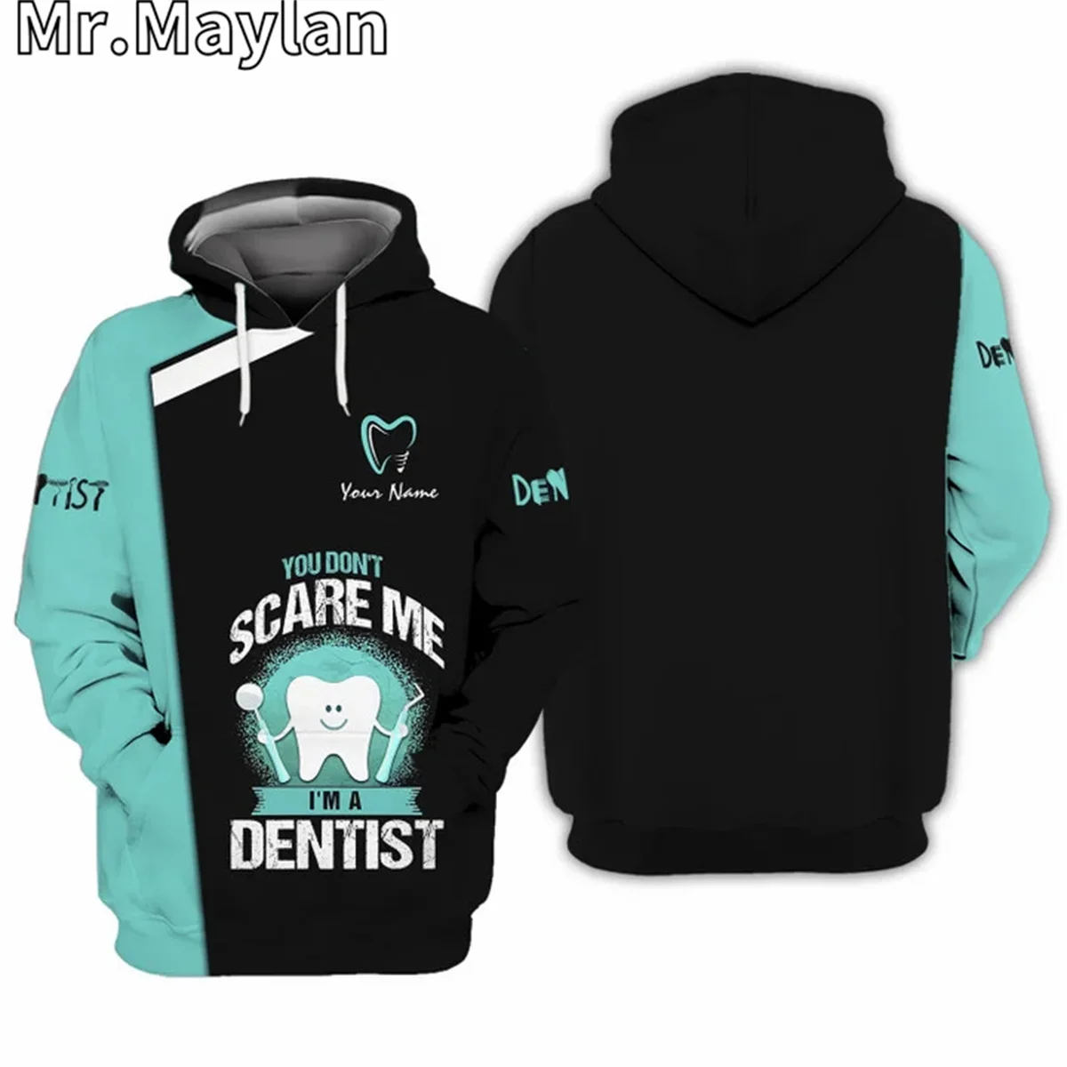 

Custom Dentist Pattern Dental Clinic Uniform 3D Hoodie Men-Women Pullover Sweatshirt Hooded Jersey Tracksuit Outwear Coat A-188