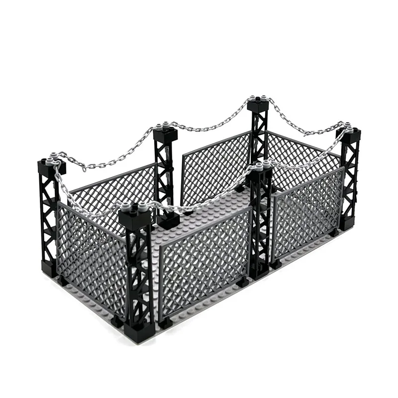 16X32 Bottom Plate Military Scene Chain Fence Protective Mesh Animal Cage Small Particle Building Blocks MOC Model Accessories