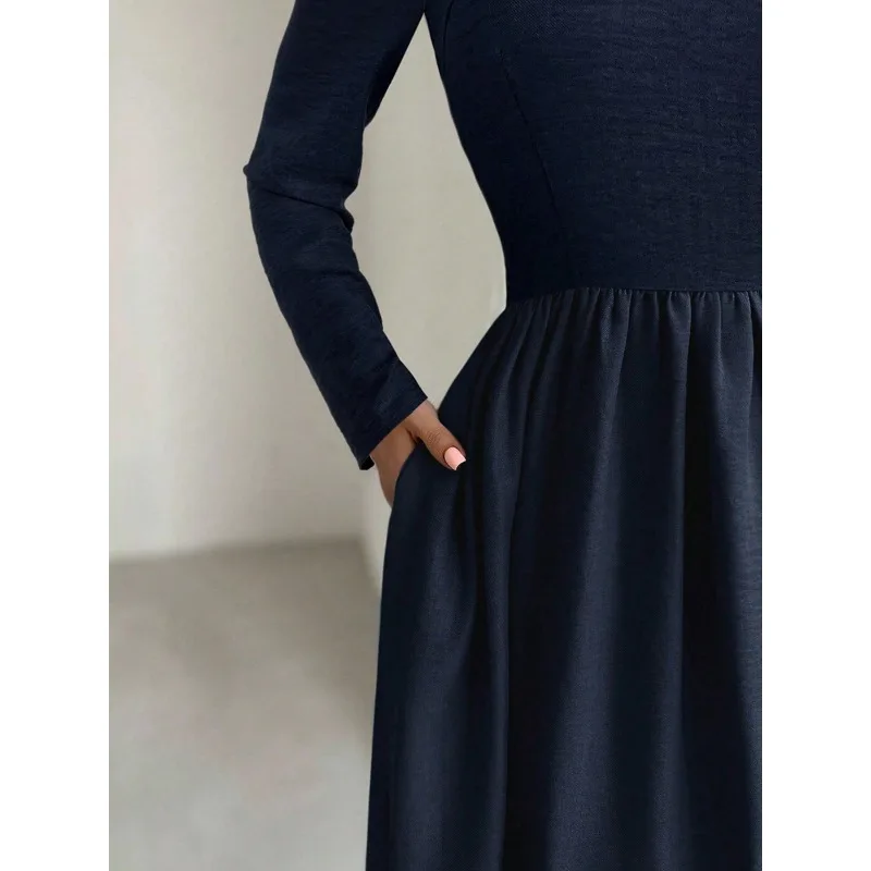 Vestido largo acampanado con cintura de manga larga, estilo francés, novedad de otoño