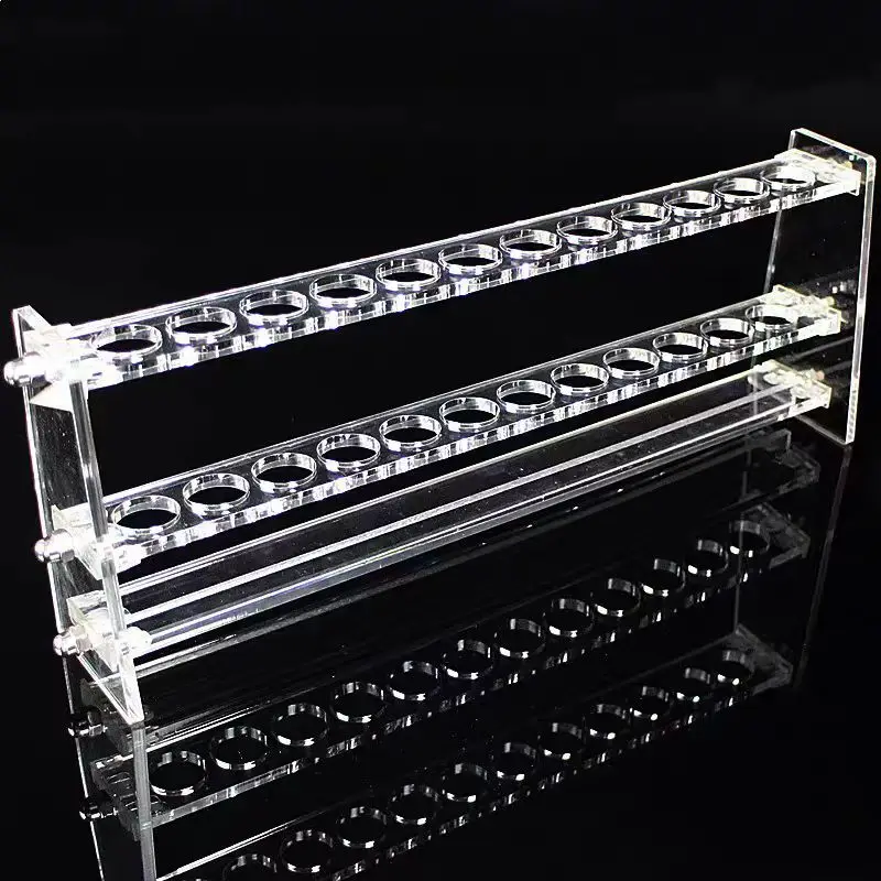 

Laboratory organic glass colorimetric tube rack 10ml 25ml 50ml 100ml acrylic test tube rack 6-hole 12 hole thickened material wi