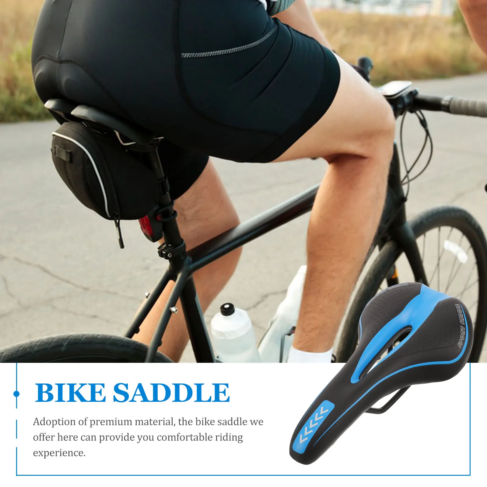 

Mountain Bike Saddle Seat Seat Cushion Cycling Pad Lightweight Shockproof Hollow Design Easy Install Universal