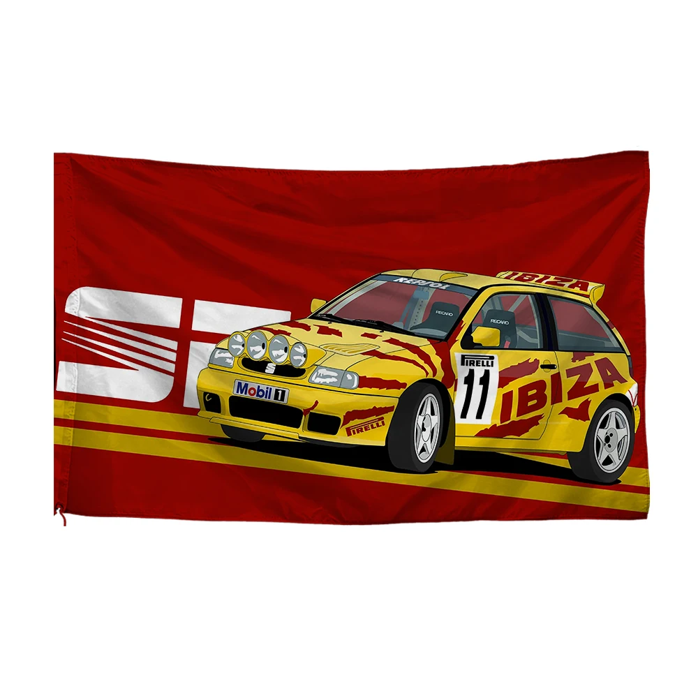 FLAGap3x5FT Colorful and diverse racing art style cool posters suitable for garages, family rooms with 4 buttons