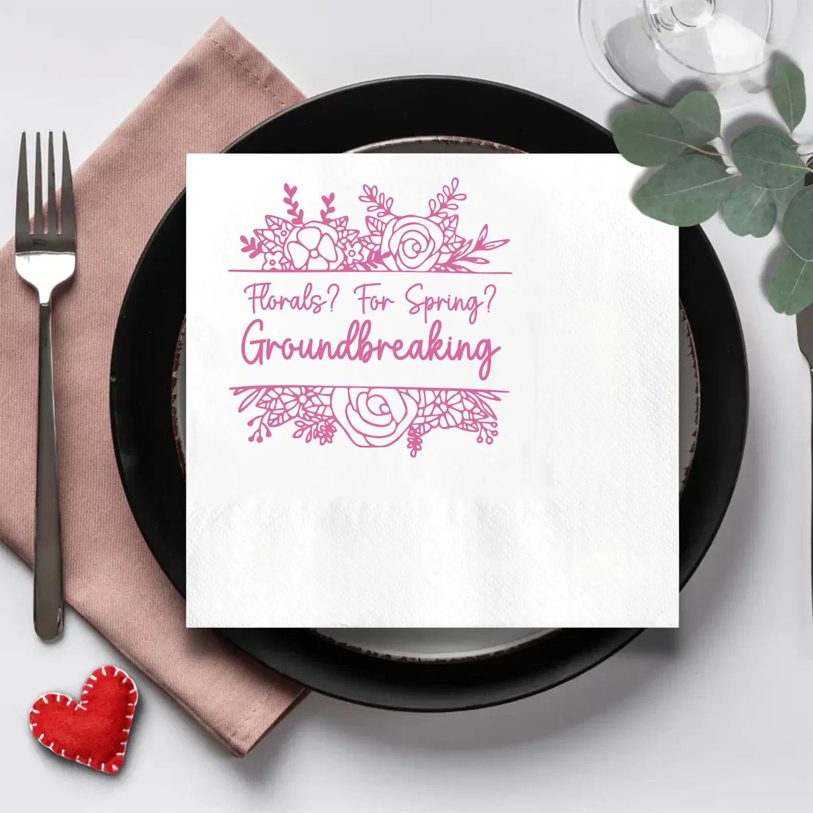 Serviettes florales personnalisées, serviettes personnalisées pour fêtes, serviettes de fête de printemps, serviettes de cocktail élégantes, serviette d'invité