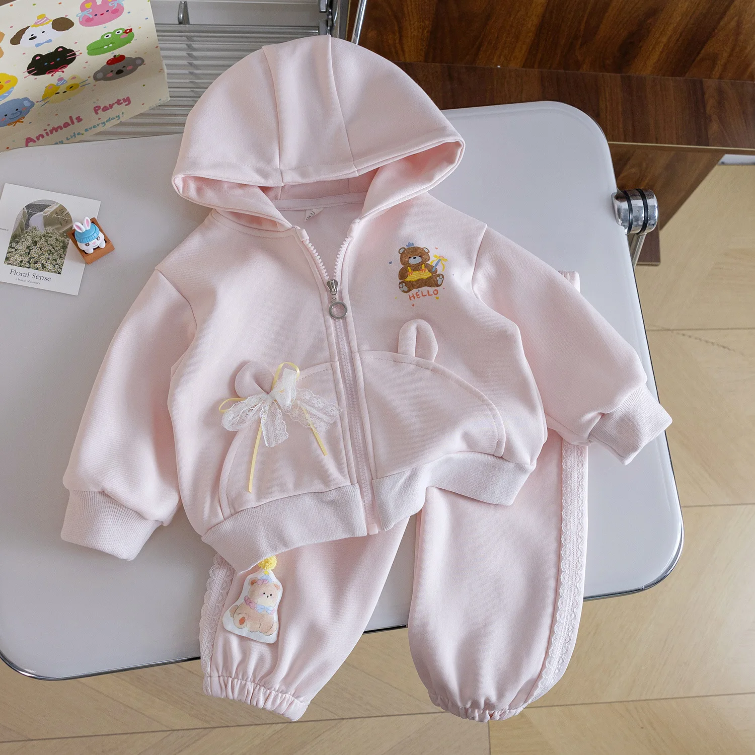 

Girls Clothes Sets Spring Autumn 2025 Children Cotton Hoodies Coats Pants 2pcs Sports Suit For Baby Casual Outfit Kids Tracksuit