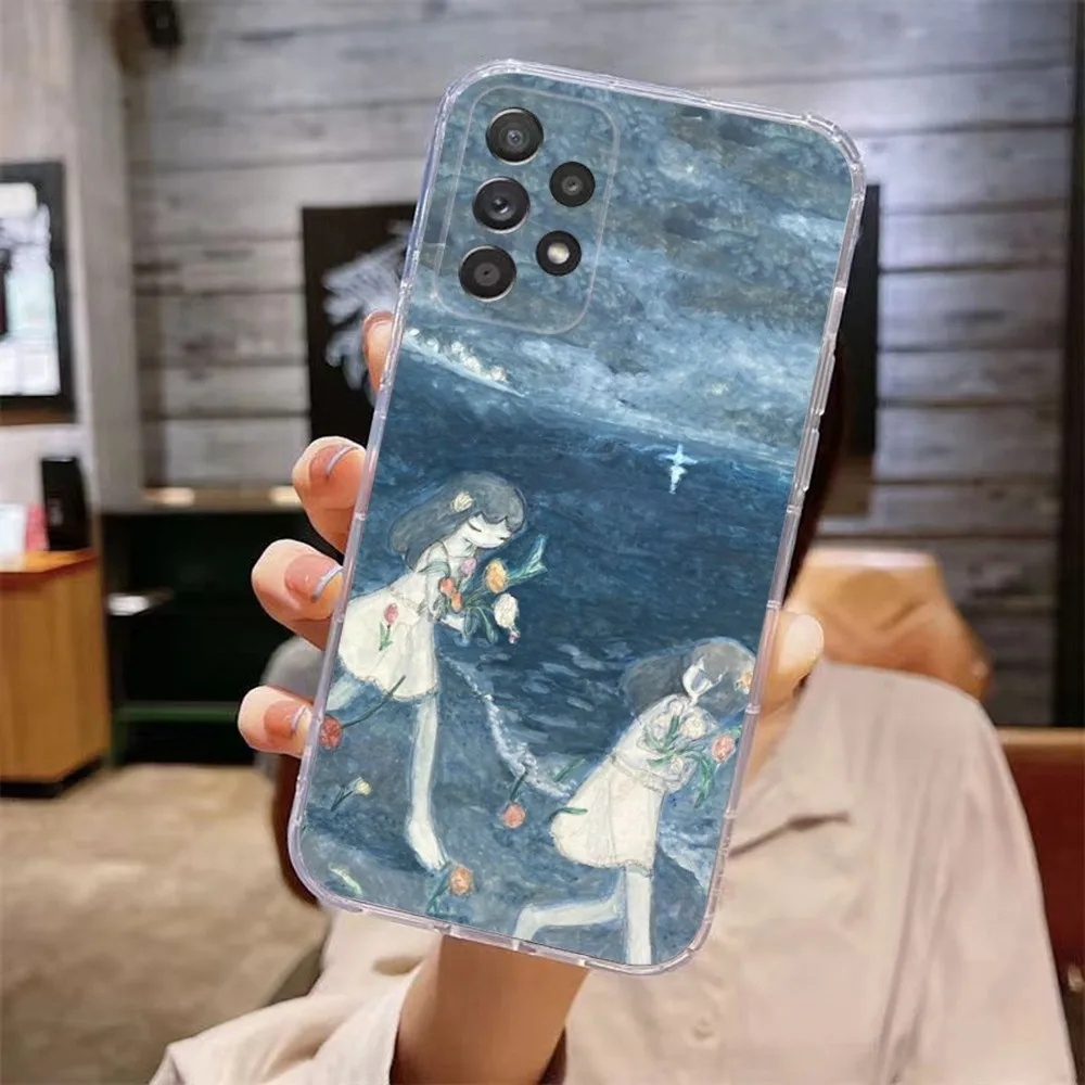 Aya Takano paintings Phone Case For Samsung Galaxy A71,70,52,51,40,31,A50,30S,21S,Note20ultra Transparent Cover