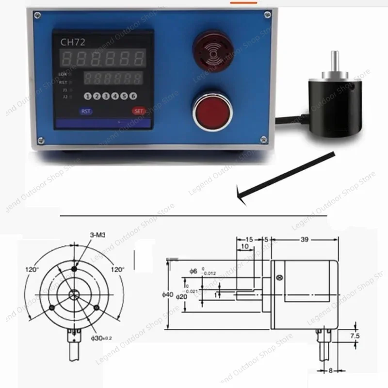 Electronic Digital Display Length Counter Meter Roller Measurement Tool with Encoder