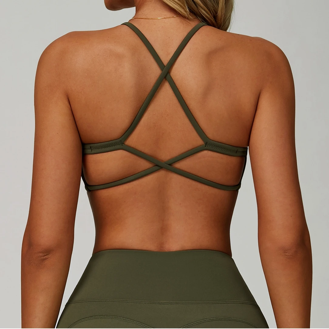 

WomenSports Bra Cross Strap Top Women Push Up Sport Yoga Bras Gym Crop Top Brassiere Fitness Top Sport Bra Breathable Underwear