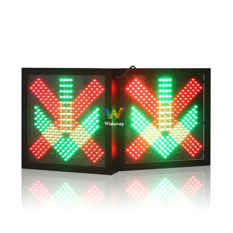 600*600mm Toll Station Traffic Signs Flashing Red Cross And Green Arrow Warning Traffic Lights