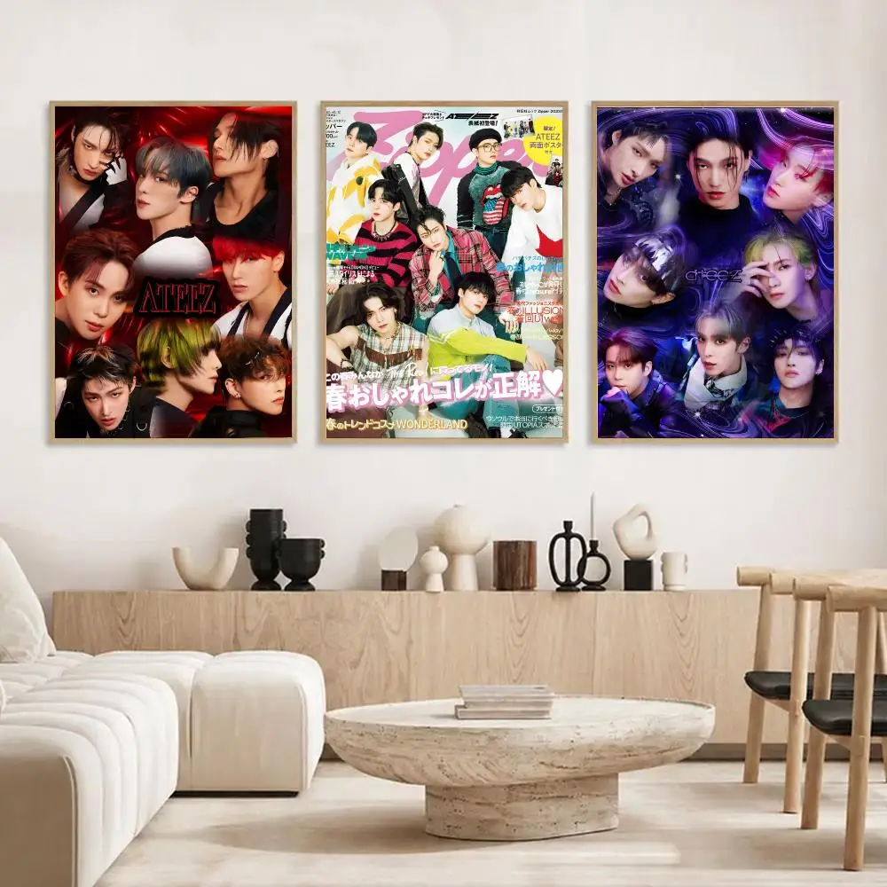Kpop Group ATEEZ Poster HD Printed, Self-Adhesive, No Residue on Removal, Dorm & Bedroom Decor，gift