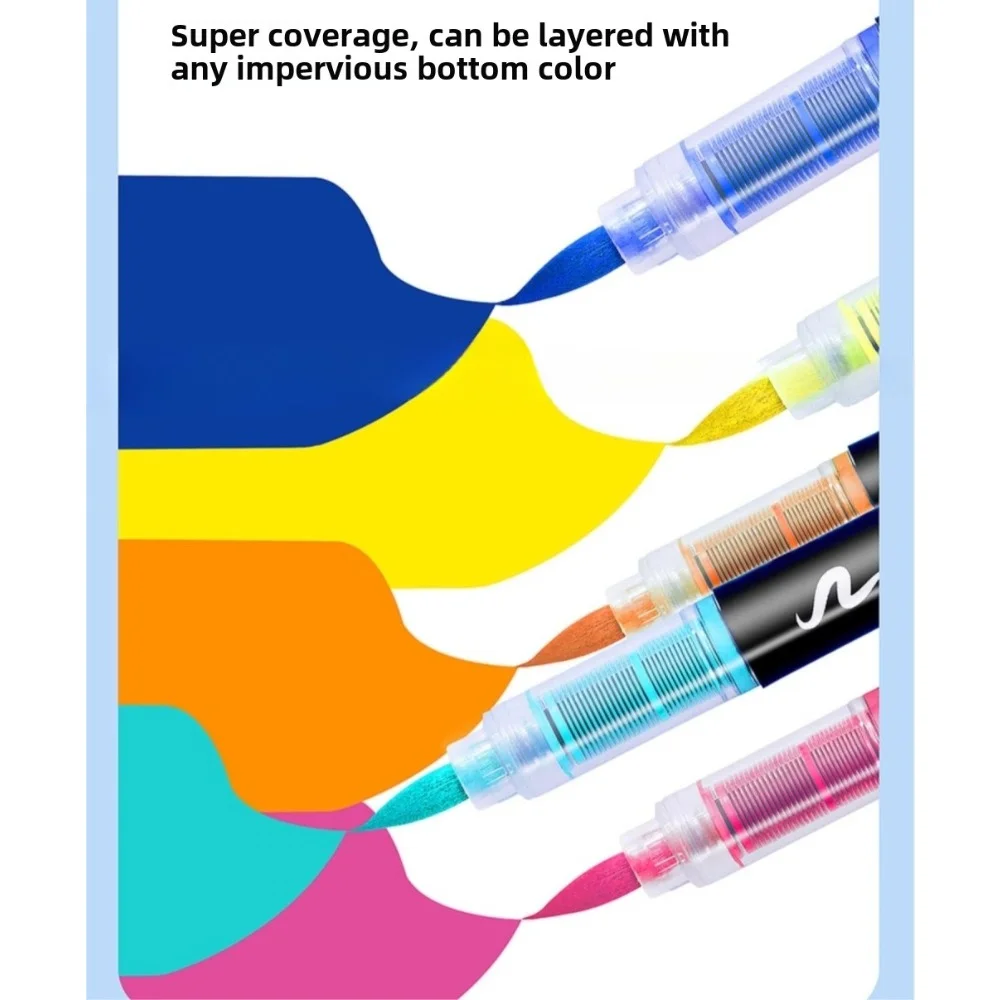 12-120 Colors Acrylic Paint Pens Markers Brush Tip Paint Markers for Rock Painting Wood Canvas Stone Christmas Gift DIY Crafts