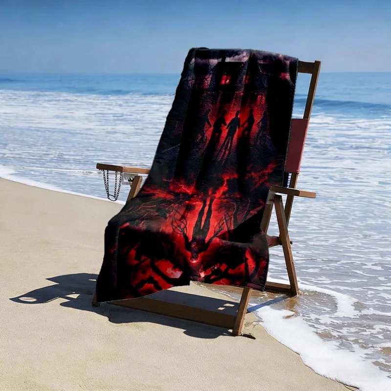 1pc Beach Towel Upside Down Demogorgon Microfiber Quick Dry Sand Free Extra Large Towel For Adult Swimming Pool Summer Holiday