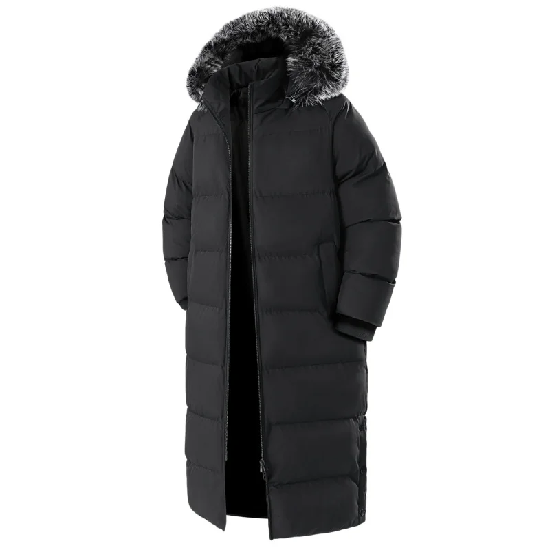 Winter Thicken Warm Long Style Parkas for Men Solid Color Comfortable Male Clothes Outdoor Casual All-match Outerwear New Style