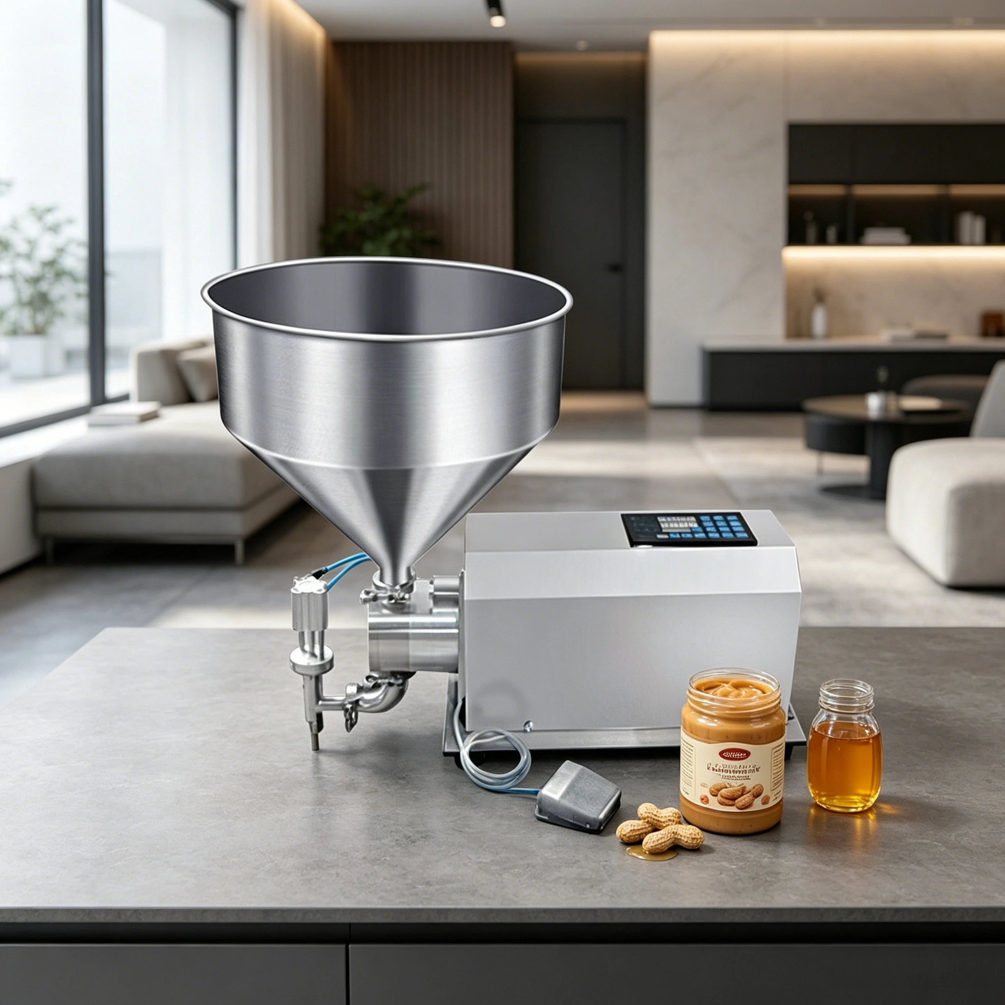 Semi Auto Rotor Pump Filling Machine for Honey Peanut Butter Chili Sauce Syrup High Viscosity Paste Liquid Filler
