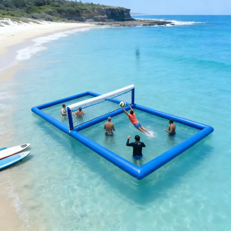 Wholesale Premium Inflatable Water Volleyball Court Heavy Duty Floating Volleyball Court for Outdoor Beach Amusement Park
