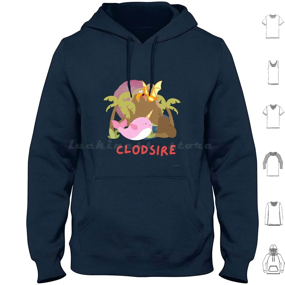 Clodsire Hoodie cotton Long Sleeve Clodsire Paldea Wooper Outrun Paldean Quagsire Scarlet And Violet Vaporwave Wave Paldean