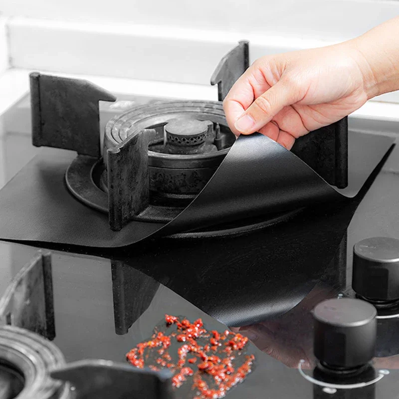 4pcs Household Kitchen Cleaning Accessories-Gas Stove Surface Protective Pad Washable Oil Resistant And Stain Resistant 27x27cm