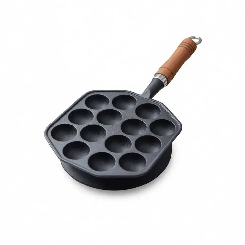 Premium Cast Iron Takoyaki Grill Pan Nonstick Kitchen Mold For Octopus Balls Quail Eggs And Snacks Portable Home Cookware