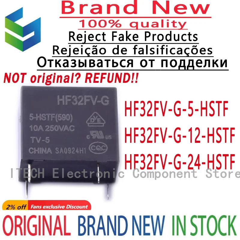 10PCS/Lot HF32FV-G/5-HSTF HF32FV-G/12-HSTF HF32FV-G/24-HSTF DIP-4 New Original HF32FV-G-5-HSTF HF32FV-G-12-HSTF