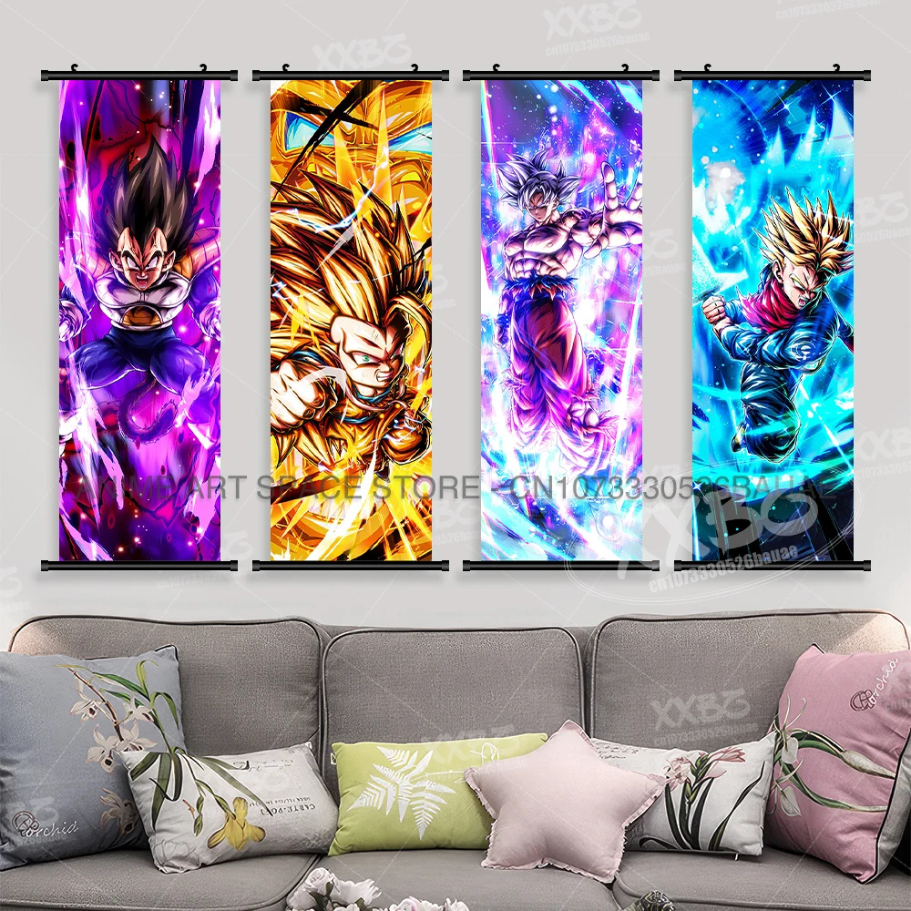 

Anime Dragon Ball Super Saiyan Vegeta Character Poster Canvas Print Hanging Painting Wall Art Scrolls Picture Home Decoration