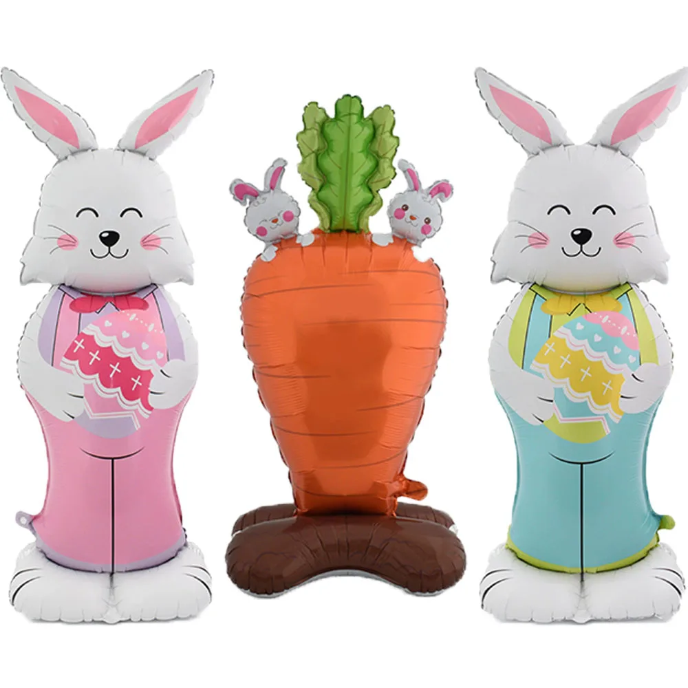 1 stücke Große Ostern Kaninchen Stehenden Ballon für Frohe Ostern Party Dekorationen Bunny Ostern Ballons Kinder Party Gefälligkeiten, 60/46''