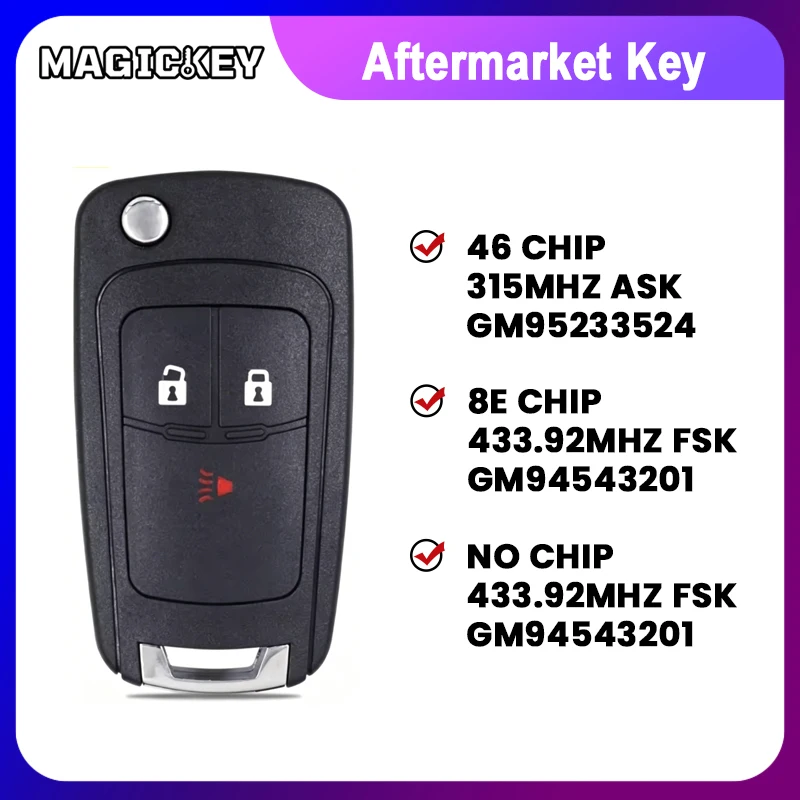 

P/N:GM95233524/GM94543201 ID46 Chip 315MHz FCCID:A2GM3AFUS03 Flip Car Remote Key For Chevrolet Spark 2013 2014 2015