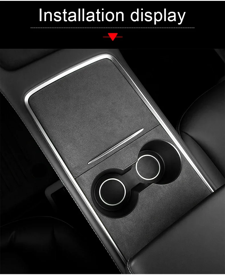 Für Tesla Modell 3 Y 2021 2022 2023 Auto Zentrale Steuerung Vorne Wasser Tasse Halter Trim Abdeckung Aufkleber Innen Dekoration zubehör – Detail 11