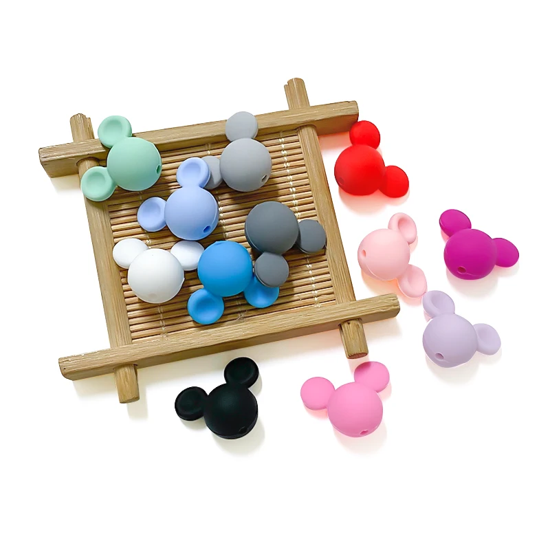 

10pcs Silicone Mini Mickey Beads Baby DIY Dummy Cartoon Nipple Chain Toy Accessories