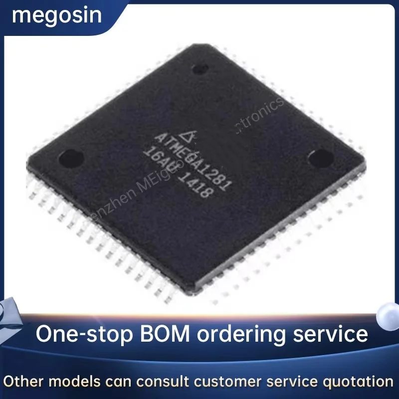 1PCS/LOT  ATMEGA1281-16AU  ATMEGA1281 TQFP-64 8-bit Microcontroller chip