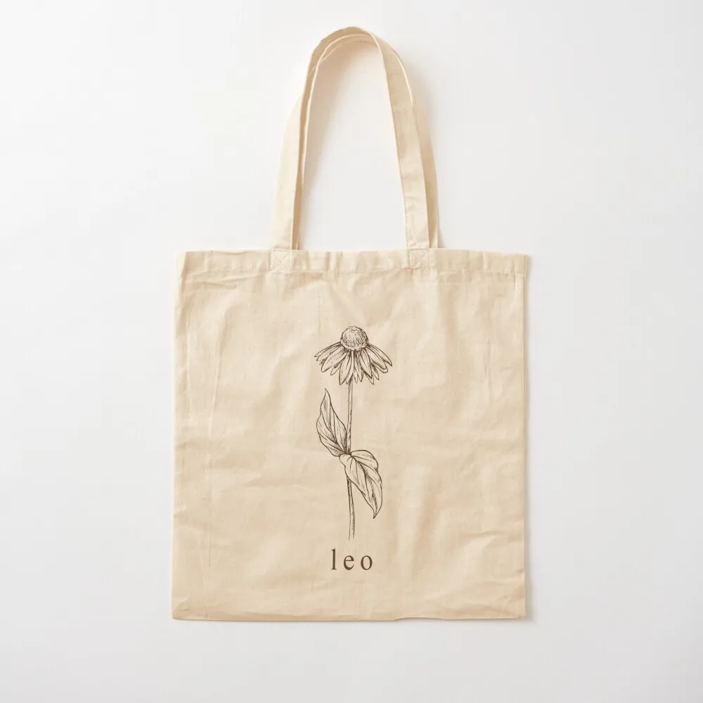 

Leo Botanical Zodiac Tote Bag Women bags reusable grocery bags Canvas Tote Bag