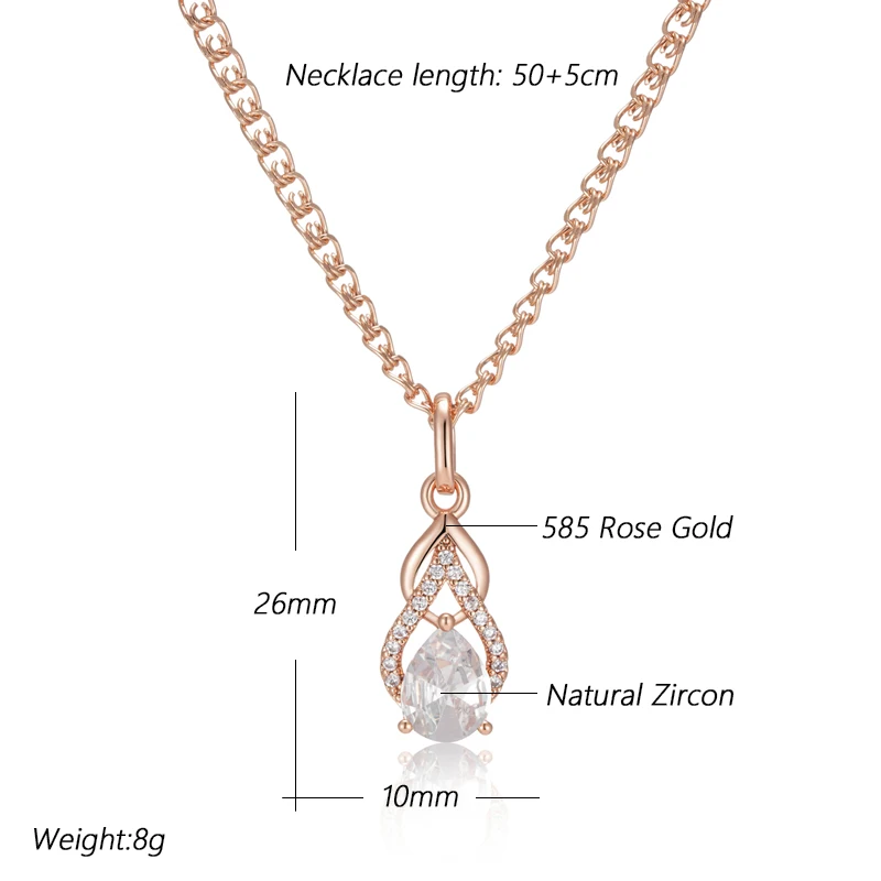 Drop Shape White Zircon Elegant Geometric Pendant Women Necklace Wedding Jewelry Double Hollow Wide Chain Luxury Accessories