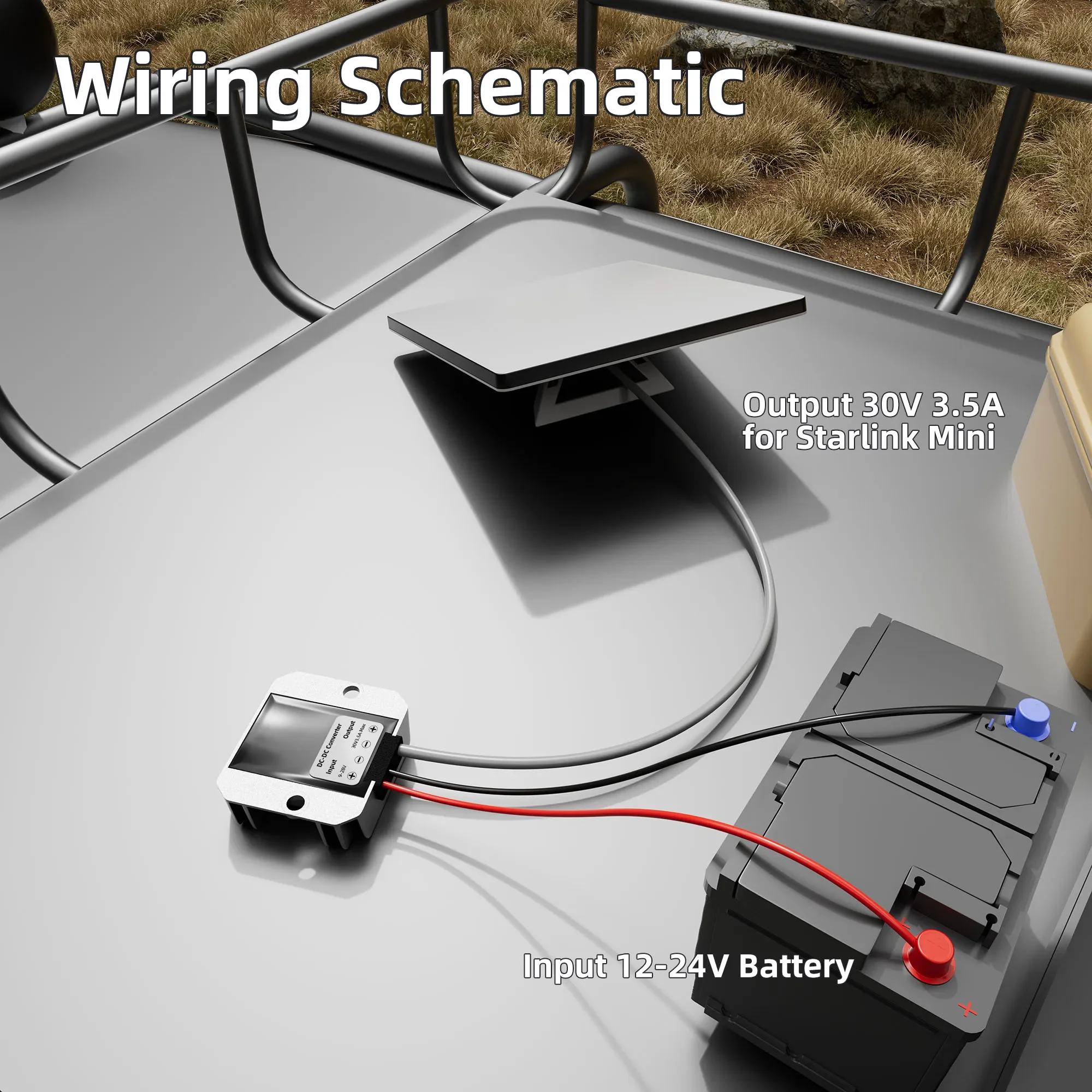 Starlink Mini 12V Adapter Starlink Mini Power Supply 12/24V Step Up To 30V 3.5A Power Converter 9-28V Input Conversion Kit