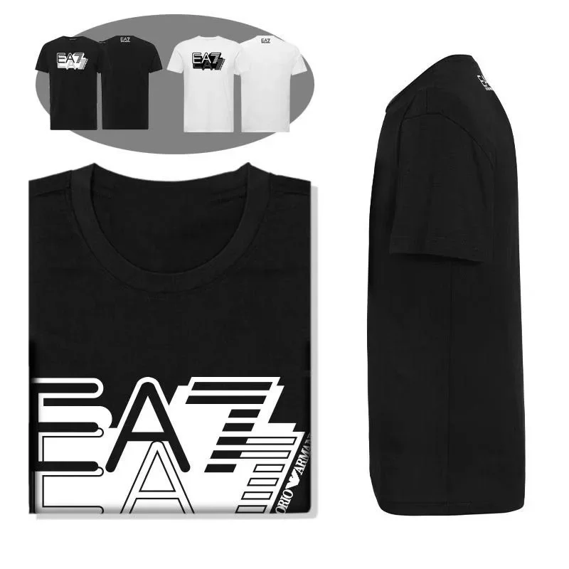 

Summer Short-sleeved Ea Men's T-shirt Slim-fitting Round Neck Trend Pure Cotton New Printed Half-sleeved Casual Fashion Trend
