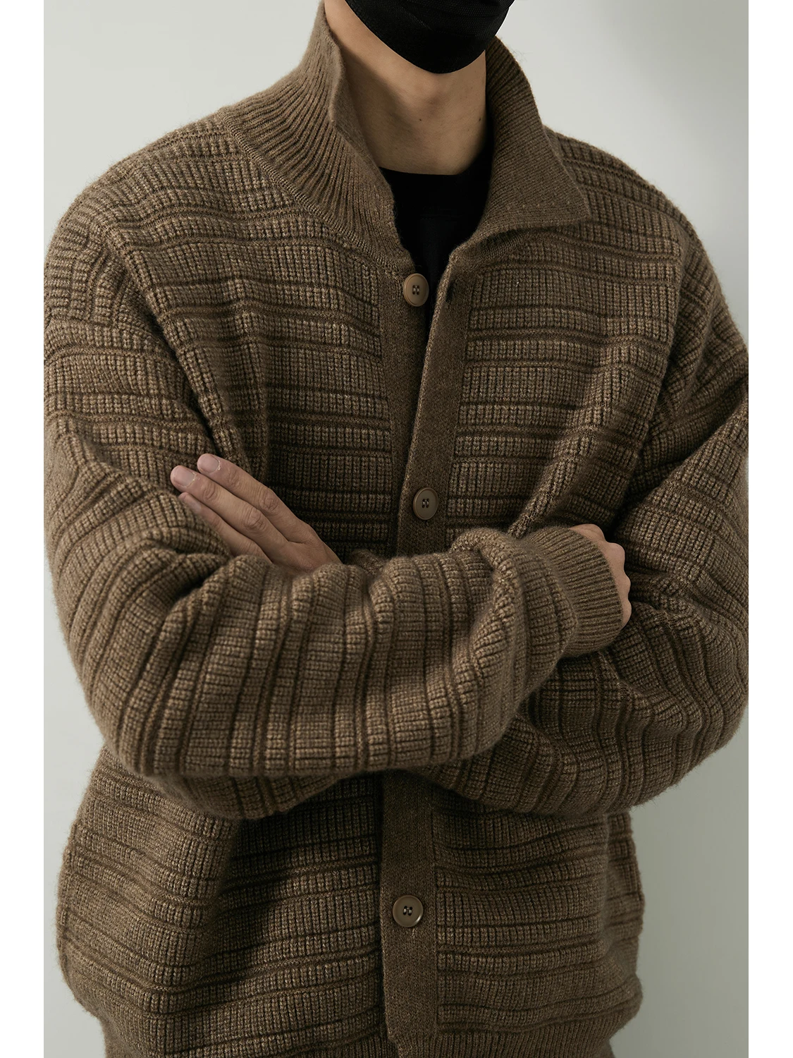 

Мужской вязаный кардиган LH Store в стиле ретро с длинными рукавами, свободного кроя, универсальный, повседневный, теплый, утолщенный